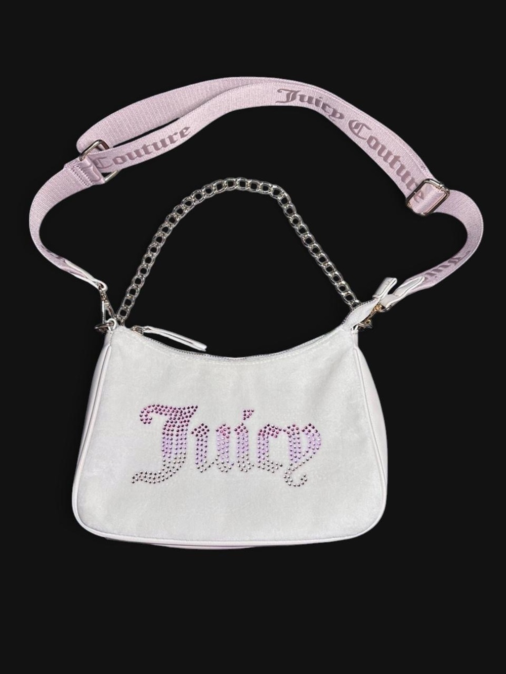 Juicy Couture White Velour shoulder purse